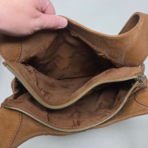 FOSSIL Vintage Brown Leather Shoulder Hobo Bag Purse Key 75082 Boho Hippie - Picture 9 of 14